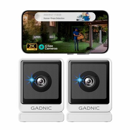 Kit x2 Cámara de seguridad Gadnic Wifi 3MP Mini Interior Ventana Full HD Visión Nocturna