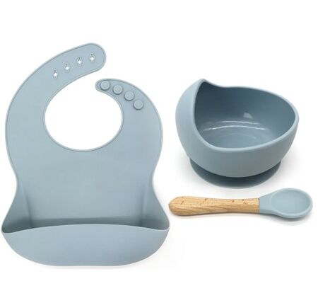 Set De Alimentación Gadnic para Bebes Silicona Gris