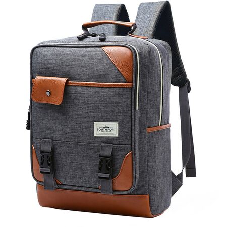 Mochila  Gris Oscuro South Port Porta Notebook Elegante 35L