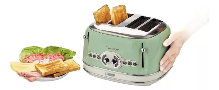 Tostadora Eléctrica Ariete Vintage Verde 4 Ranuras - Vista 3