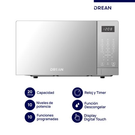 MICROONDAS DREAN HMD20ARSBO 20L.10 NIV.SIDPLAY TOUCH SILVER - 4609387 