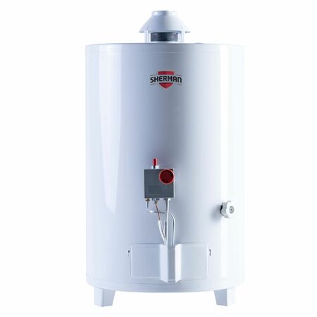Termotanque Sherman 50 Litros Apoyar Conexion superior Gas Fabrica Rheem
