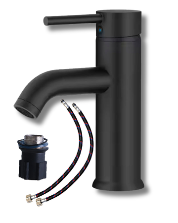 Grifería Monocomando Para Baño Vox Cocina Negro Acero Inox