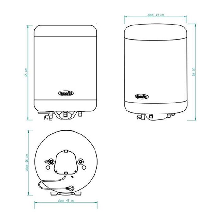 Termotanque Electrico Escorial EL-55 Blanco 53.5l 220v 1500w - Vista 2