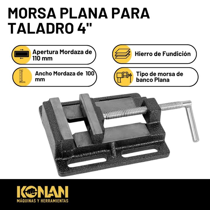 Konan Morsa Plana De 4 Profesional Para Taladro konan - Vista 2