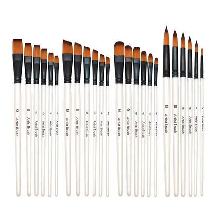 Kit De 24 Pinceles Para Artistas Gadnic ART4 Arte Acuarela Óleo