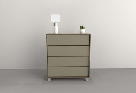 Chifonier 0,86m 4 Cajones Nogal L. Gris C. Tables