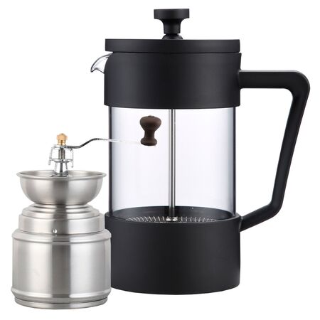 KIT Molinillo De Cafe Manual + Cafetera Prensa Francesa Gadnic
