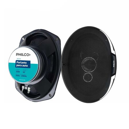 Parlantes Para Auto Philco 94spo2790 400w 3 Vias 6x9 Color Negro