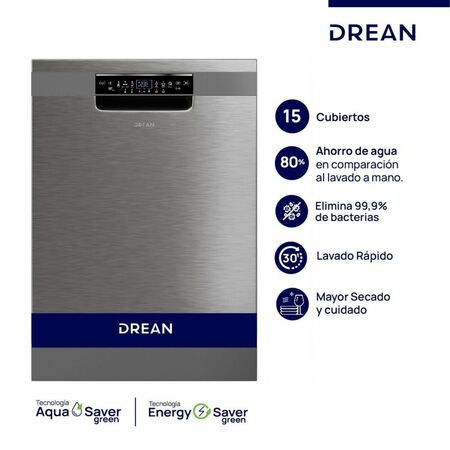 LAVAVAJILLA DREAN INOXIDABLE LVDR1506CI0 15 CUBIERTOS