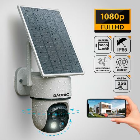 Cámara de Seguridad Solar Gadnic Lente Dual