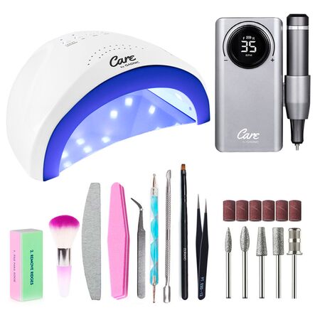 Torno Eléctrico Portatíl + Cabina Para Uñas Gadnic Ledsun 48W