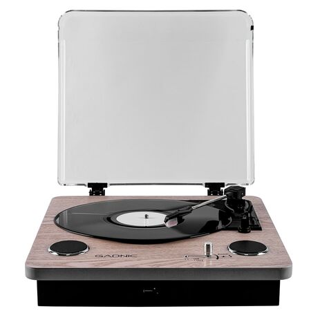 Tocadiscos Gadnic Madera Bluetooth Portátil 3 Velocidades FM USB Aux-In SD