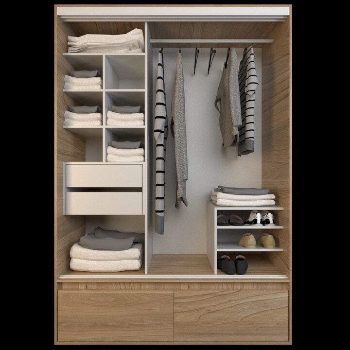 Placard Corredizo 1,50 2 Cajones 2 Zapateros Olmo F. Everest Tables - Vista 2