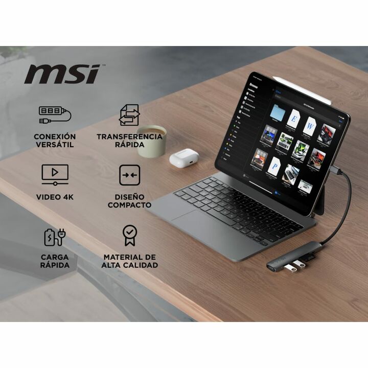 Hub Satechi 6-in-1 USB-C Slim Multiport Adapter - Vista 1