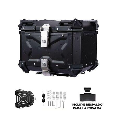 Baúl Para Motos Vetra by Gadnic 45 Litros Impermeable Con Respaldo