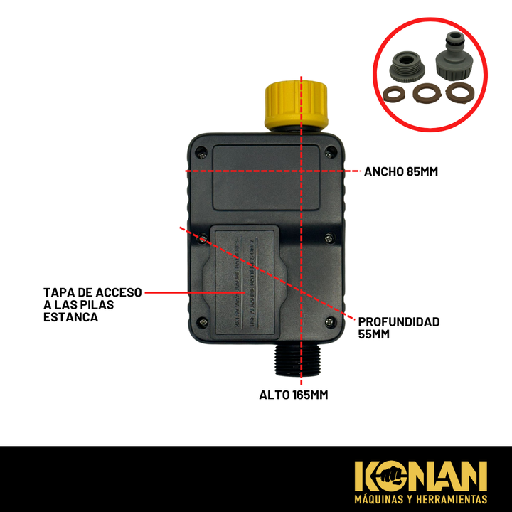 Timmer / Temporizador Digital para Riego 3/4" Konan - Vista 6