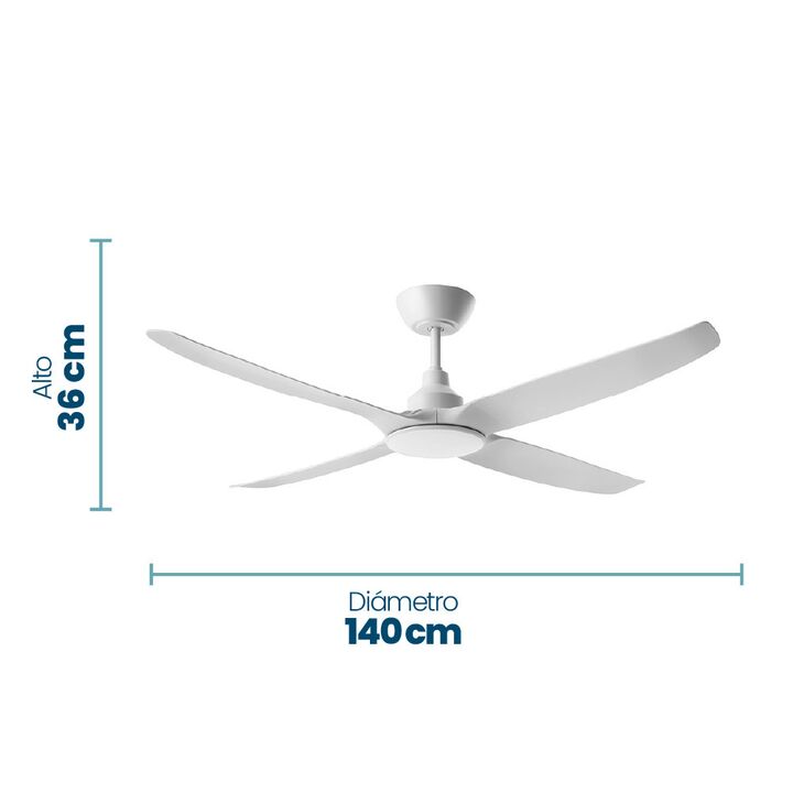 Ventilador de Techo Philco Luz LED 38W Blanco TEB5634LP - Vista 12