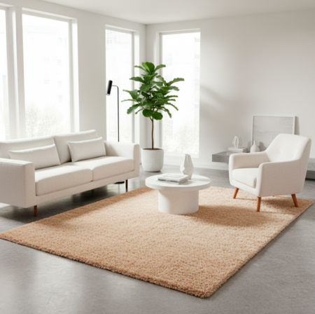 Alfombra Beige 2x3 Mts Nórdica Living Gadnic Lavable Súper Soft