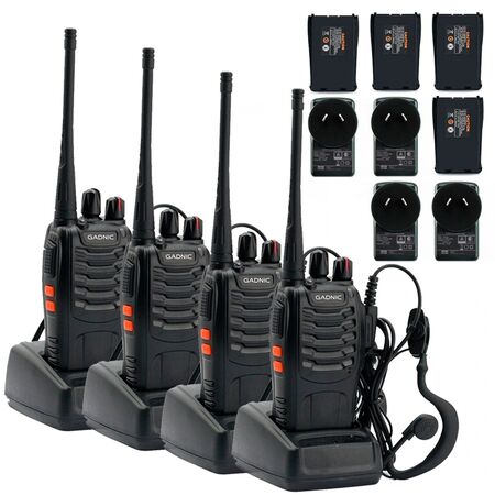 Handy Gadnic WK99U Kit x4 5w 16CH UHF Hasta 10km + Manos Libres