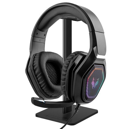 Kit de Auriculares Gamer Gadnic Alpha A8800 Play Microfono Luz RGB + Base Soporte Gaming