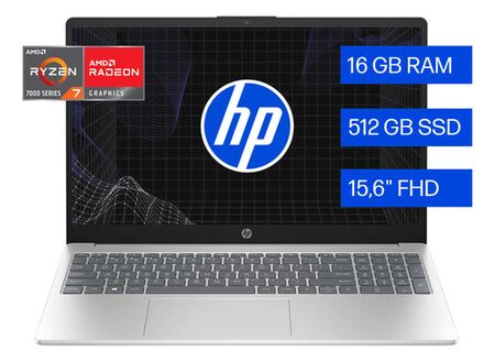 Notebook Hp 15-fc0372la Amd Ryzen 7 16gb Ram  512gb M2 Win11 Plateado