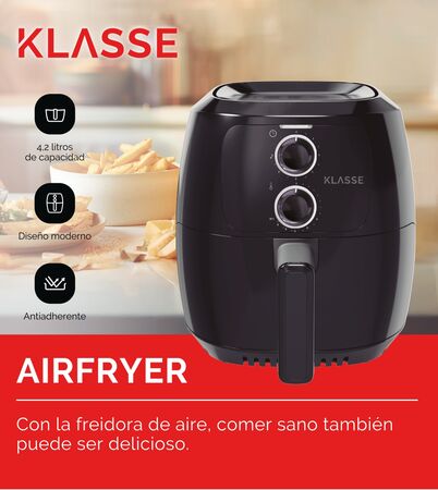 Airfryer Xlarge Klasse Negra 4,2 Lts 1500W. Freidora de aire (KS5001BK)