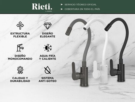 Grifería Monocomando Negra Gadnic Para Cocina Flexible