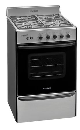 Cocina LONGVIE 13331XF multigas acero inox 56cm encendido luz rejillas fundicion A++