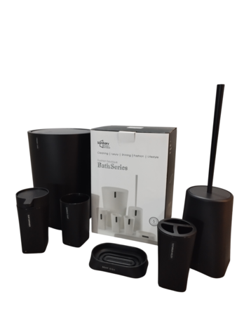 Set de Baño Ezego 6 Piezas RM2505 Color Negro