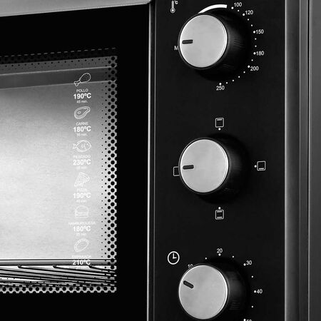 Horno Elctrico Serie Dorada Sd-h60 Potencia 2000 Watts Color Negro