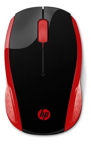 Mouse Inalambrico Hp 200 Rojo Y Negro Receptor Usb - Vista principal