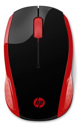 Mouse Inalambrico Hp 200 Rojo Y Negro Receptor Usb