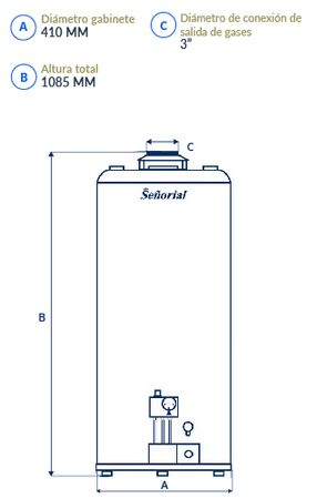 Termotanque Senorial 85 Lts Mg CSup PieColgar Tsz-85 330002 83Litros