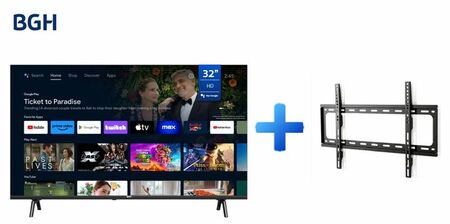 Combo Smart TV 32" BGH Android B3225S5A + Soporte LCD Wall Mount 26" a 63" de Regalo