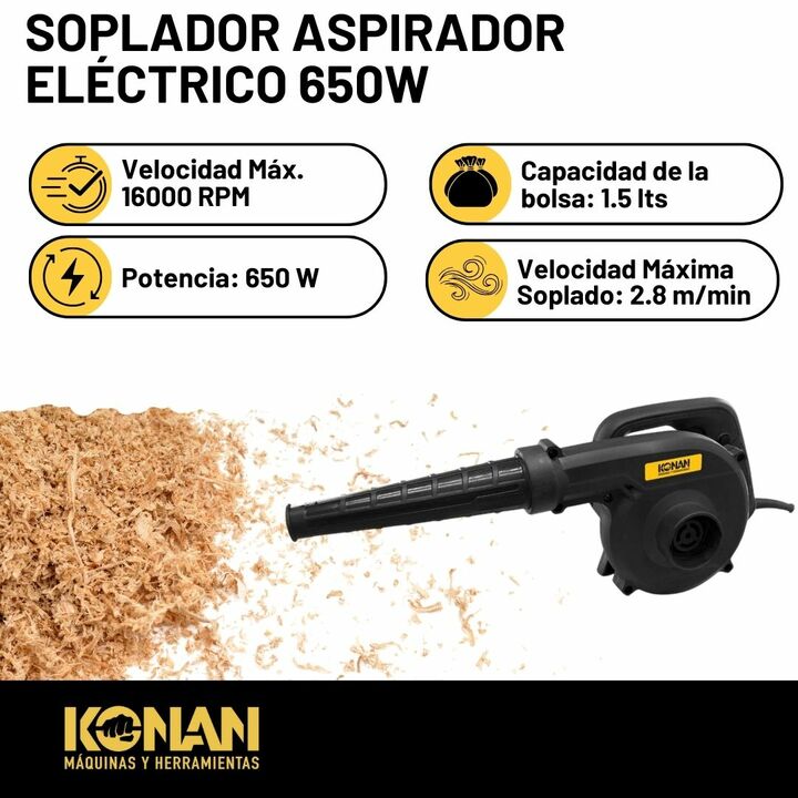 Soplador Eléctrico Konan de 650W KSE-650 - Vista 2