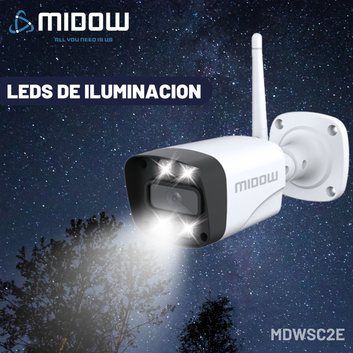 Camara de seguridad Exterior Midow WIFI RGA 2K Bullet Dia Noche - Vista 3