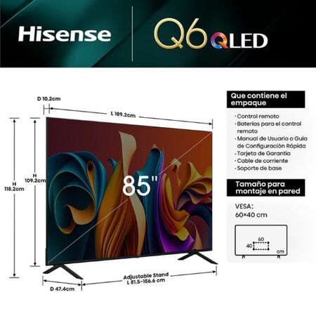 TV HISENSE 85 pulgadas QLED GOOGLE