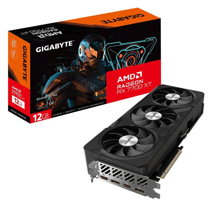 Placa de Video Gigabyte Radeon RX 7700 XT GAMING OC 12G - Vista principal