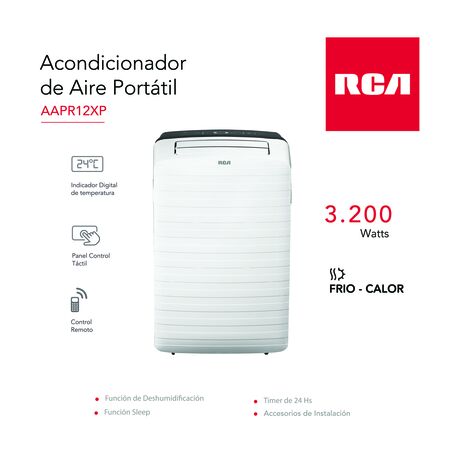 Acondicionador de Aire Portatil RCA AAPR12XP 3100 Watts Frio Calor 