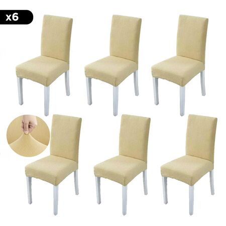 Funda Rieti Cubre Silla Calidad Premium Pack x6 Unidades (Beige)