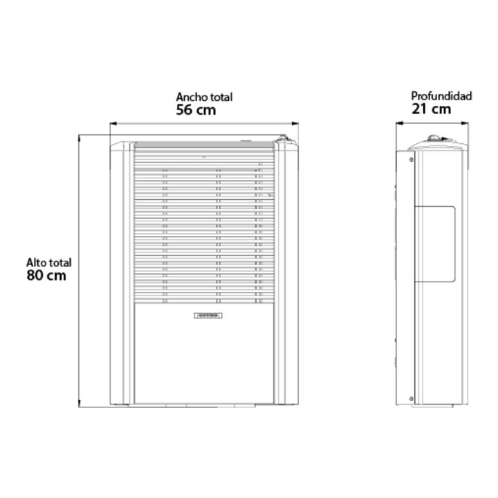 CALEFACTOR COPPENS PELTRE ACERO 6000 KCAL/H - TN, MG, C/SALIDA IZQ. - Vista 2