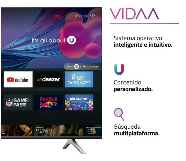 TV LED 32" BGH B3223H5 VIDAA - SMART, HD, HDMI, USB - Vista 3