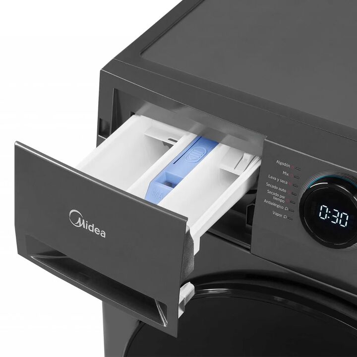 Lavasecarropas Midea Mf-200d120b/t-a1 Inverter Smart 12 Kg / 8GKG secador por calor 1400RPM GRIS - Vista 5