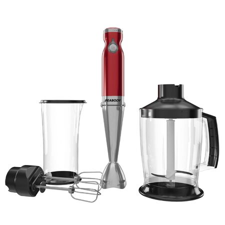 Licuadora de mano Peabody Roja 1000W Acero inoxidable PE-LMA328RM
