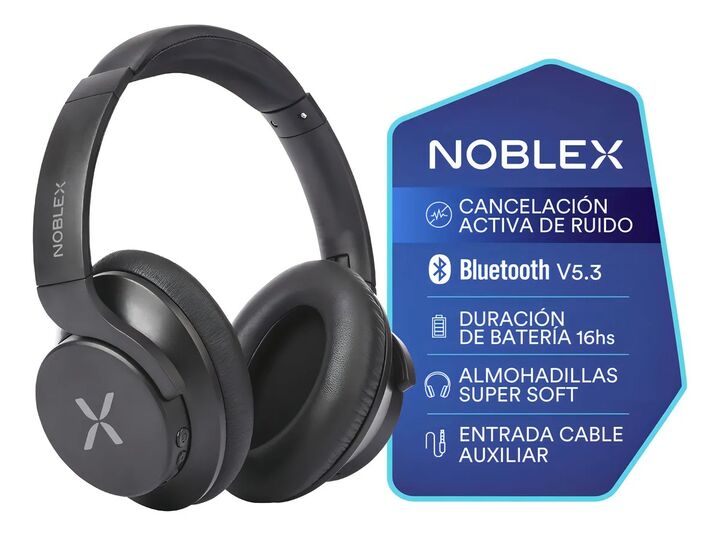 Auricular Noblex HP550ANC Vincha Bluetooth Super Soft Noise Cancelling - Vista principal