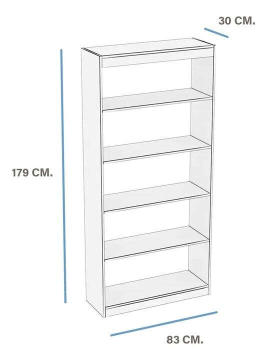 Biblioteca Alta Fiplasto Bl6004 Melamina 5 Estantes 83cm - Vista 3