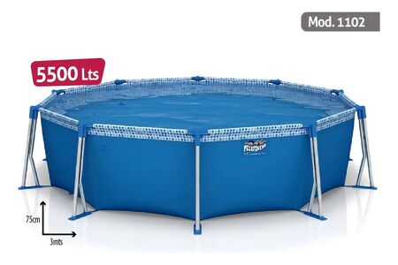 Pileta estructural redonda Pelopincho 1102 con capacidad de 5500 litros 3.05 m de diámetro