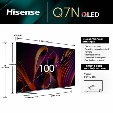 TV HISENSE 100 pulgadas QLED GOOGLE, lo ultimo y mas grande.
