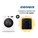 Combo Lavarropas LG Wm65gwvfs6 Y Freidora De Aire Techgo 5l Blanco - Miniatura 2